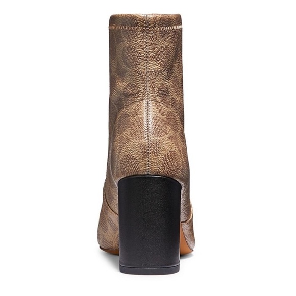 COACH Margot Monogram Coated Canvas Booties - Picture 4 of 4